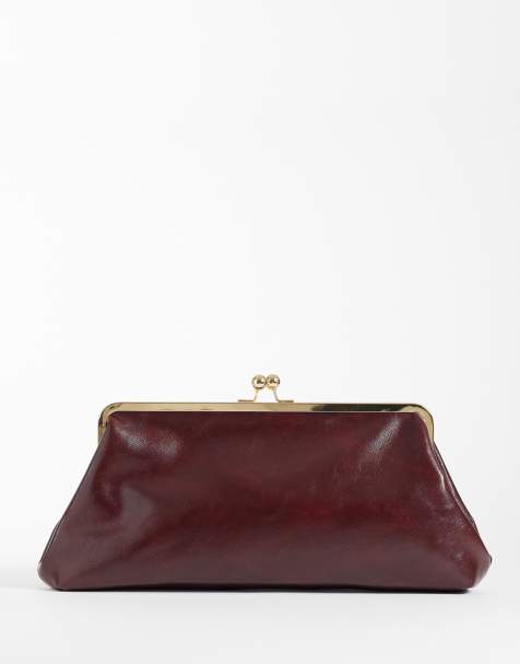 Glamorous - Bolso clutch grande rojo con diseño con marco - view 1