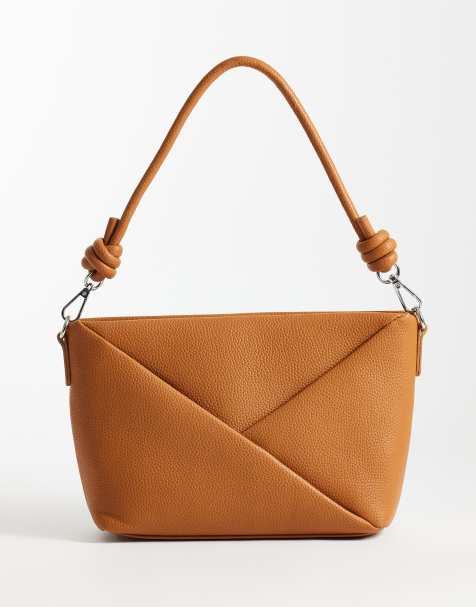 Glamorous - bolso de hombro con detalle de pliegue en marrón tostado - view 1