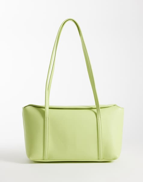 Glamorous - bolso de hombro de piel sintética en verde lima - view 1