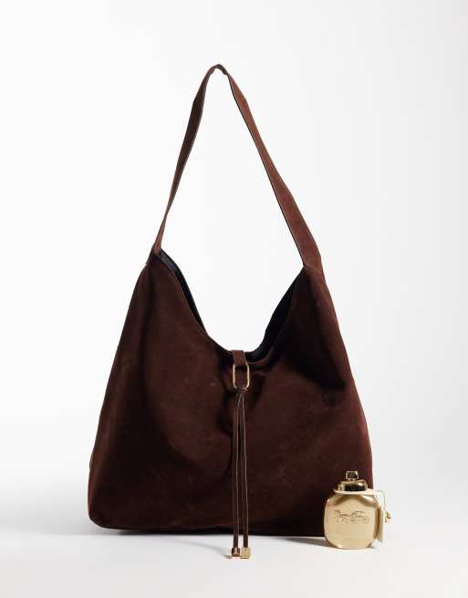 Glamorous - bolso tote de ante sintético marrón, 2 de 4