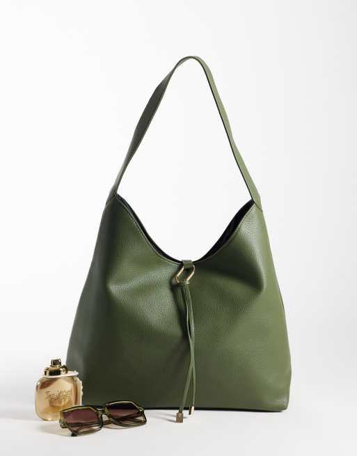 Glamorous - bolso tote de piel sintética verde oliva, 2 de 4
