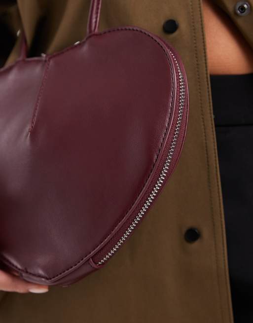 Glamorous – Bordowa torebka crossbody w kształcie serca , 2 z 4