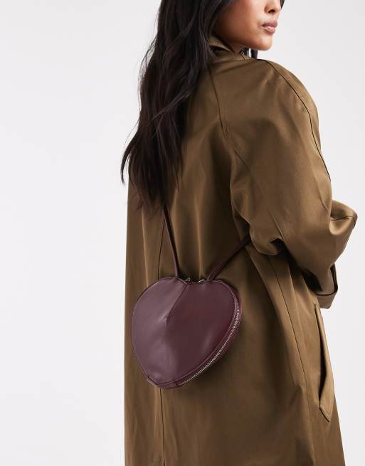 Glamorous – Bordowa torebka crossbody w kształcie serca , 4 z 4