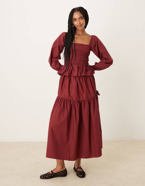 Glamorous – Bordowy zestaw z długimi rękawami - view 1