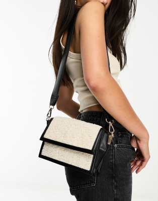 JUST BUY IT Fashion Lady Sling Bag Panelled Color PU Leather