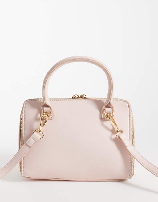 Glamorous - Borsa a bauletto rosa confetto con manico superiore, 4 di 4