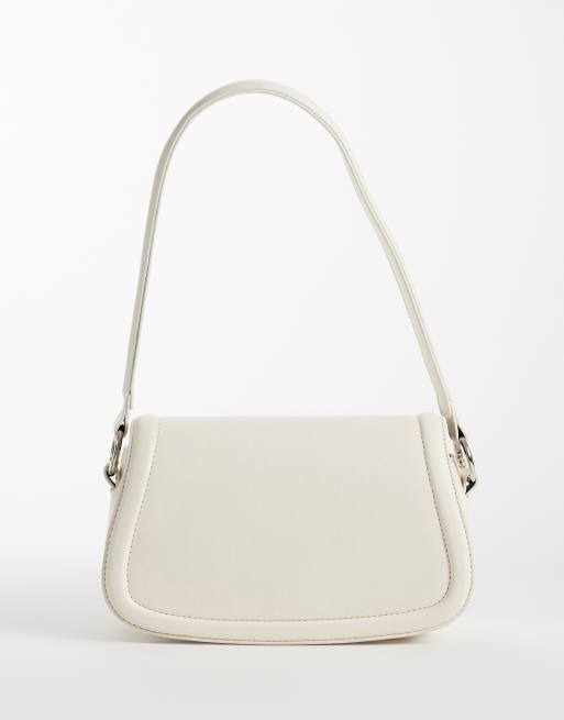 Glamorous - Borsa a spalla color crema con patta