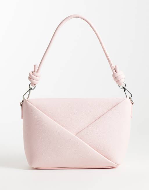 Glamorous borsa a spalla con dettaglio piega rosa baby