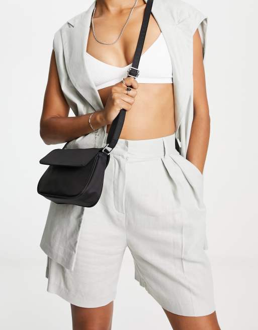Glamorous - Borsa a tracolla nera in nylon