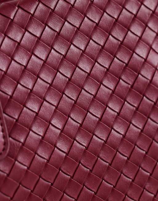 Glamorous borsa bowling intrecciata rosso ciliegia, 3 di 4