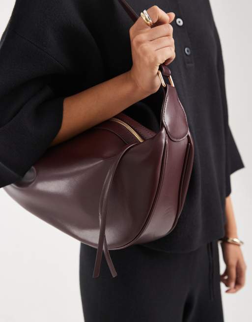 Glamorous - Borsa da spalla extra larga color prugna scuro , 2 di 4