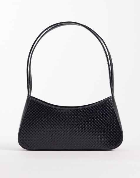 Glamorous - Borsa da spalla intrecciata piccola nera - view 1