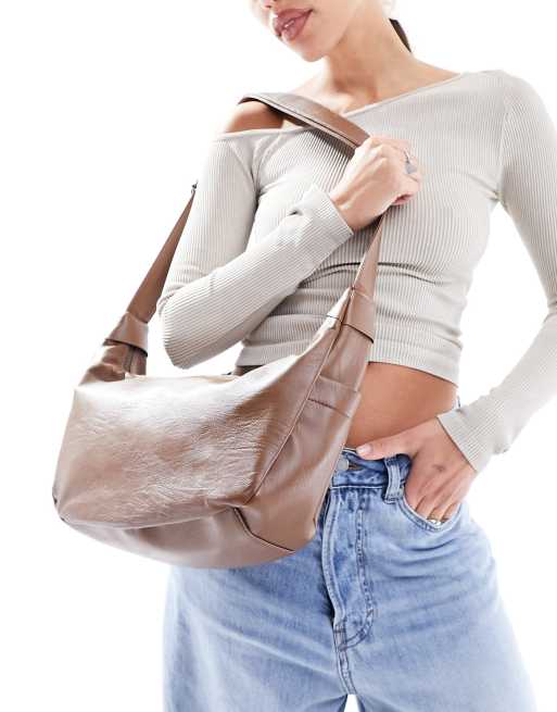 Glamorous - Borsa da spalla oversize extra larga color marrone