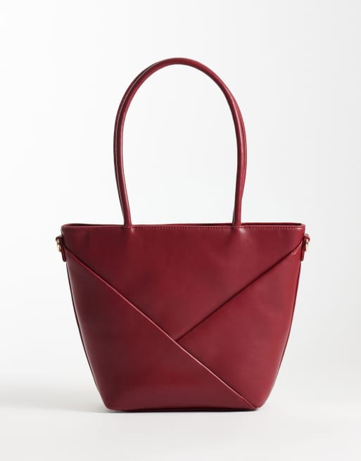 Glamorous - Borsa da spalla testurizzata color ciliegia scuro, 1 di 4