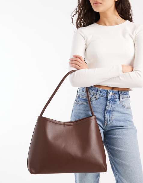 Glamorous - Borsa shopping da spalla marrone scuro - view 1