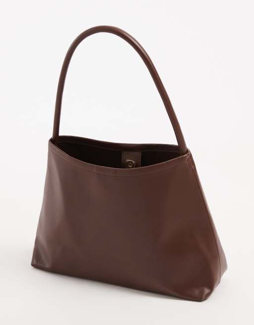 Glamorous - Borsa shopping da spalla marrone scuro, 2 di 4