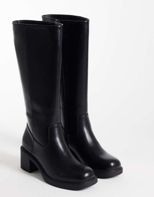 Glamorous - Botas por la rodilla negras sin cierre, 3 de 4