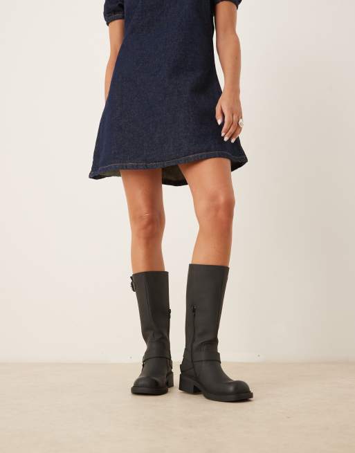 Glamorous - Bottes montantes style motard avec harnais - Noir, 2 de 4