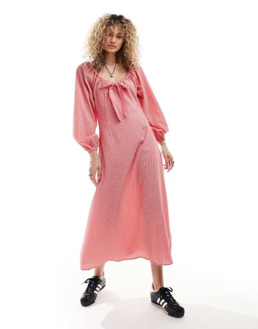 Asos pink smock dress online