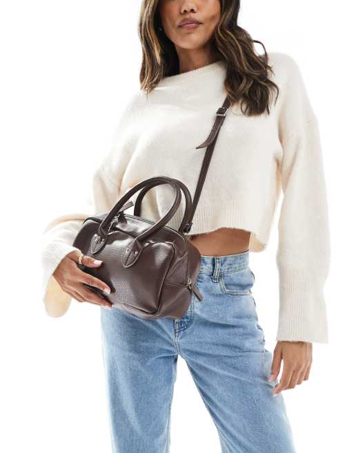Glamorous – Bowler-Tasche in Schokobraun mit abnehmbarem Umhängegurt , 4 von 4