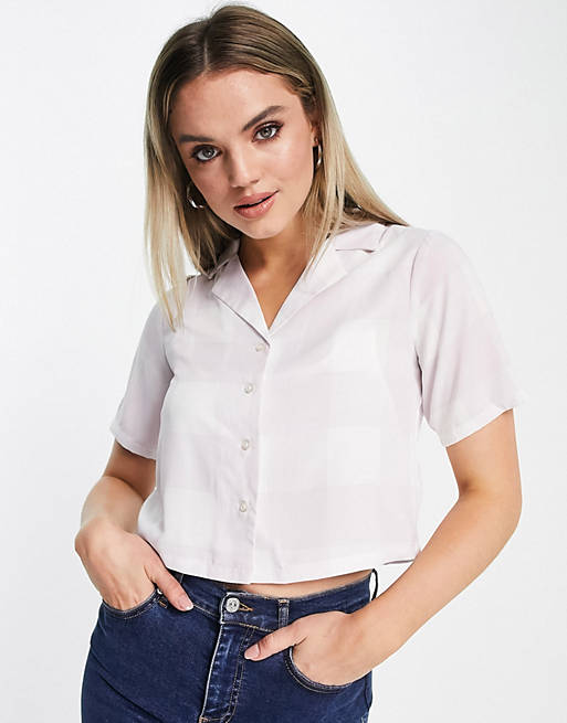 Glamorous boxy shirt in lilac check co-ord