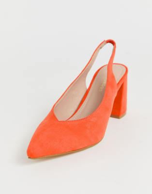 orange slingback heels