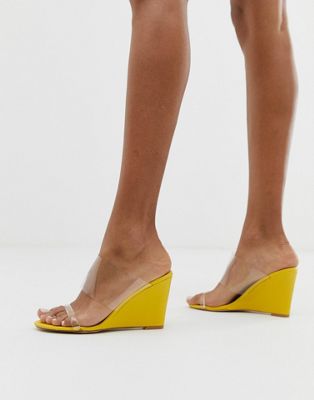 yellow clear sandals