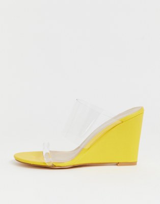 yellow clear sandals