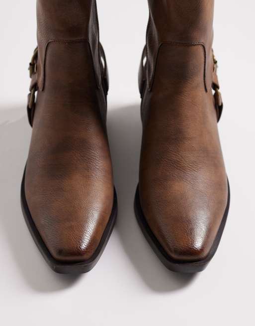 Glamorous – Bruna, knähöga boots i cowboystil, 2 av 4