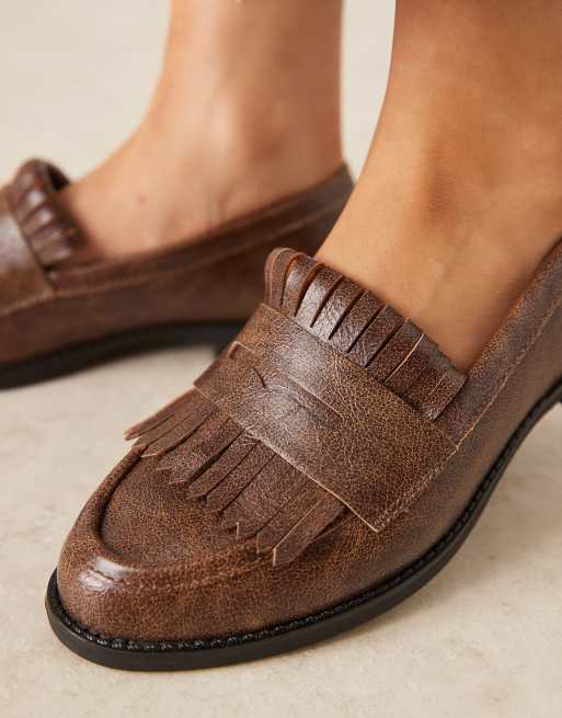 Glamorous – Bruna loafers i PU med fransar, 3 av 4