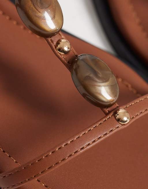 Glamorous – Bruna, platta sandaler med knytning runt benet och pärlor, 4 av 4