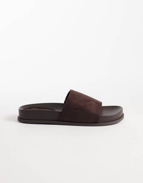 Glamorous - Brune sandaler i imiteret ruskind med fodseng - view 1