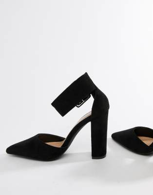 asos block heel court shoes