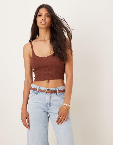Glamorous Burgundy Knit Top in reddish brown - view 1