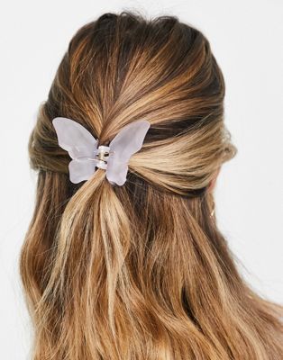 Glamorous butterfly shape hair clip in lavender