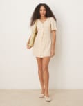 [Glamorous] Glamorous buttermilk short sleeve button up tea dress in yellow ditsy floral 16 Yellow ditsy floral