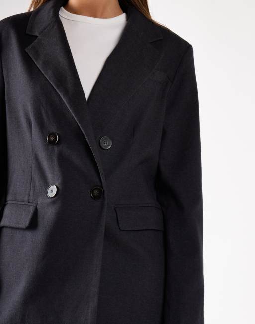 Glamorous Button detail blazer in black marl, 4 of 4