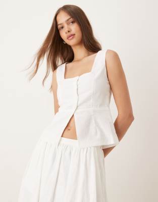 Glamorous Button Front Blouse In White
