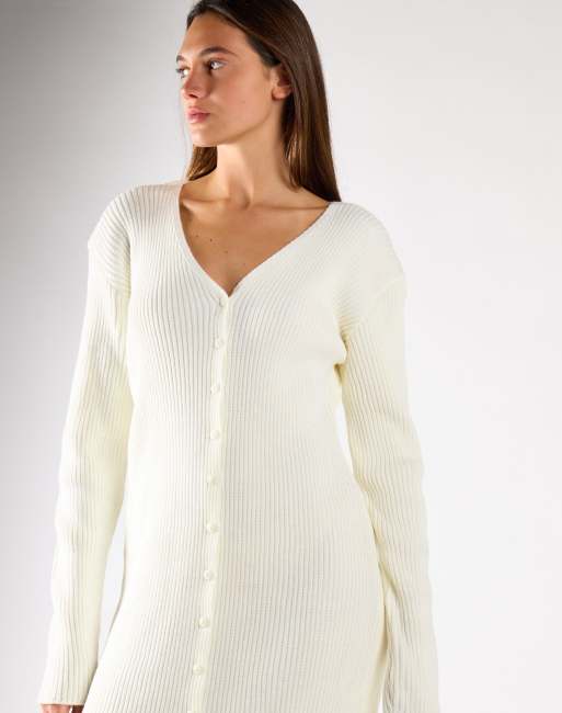 Glamorous Button front midi dress in cream, 2 of 4