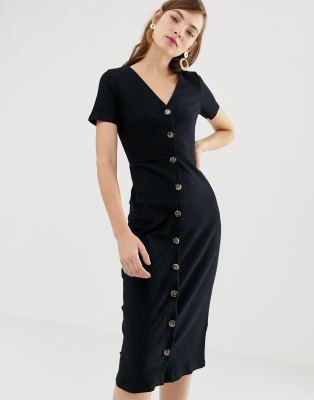 ribbed button front dress
