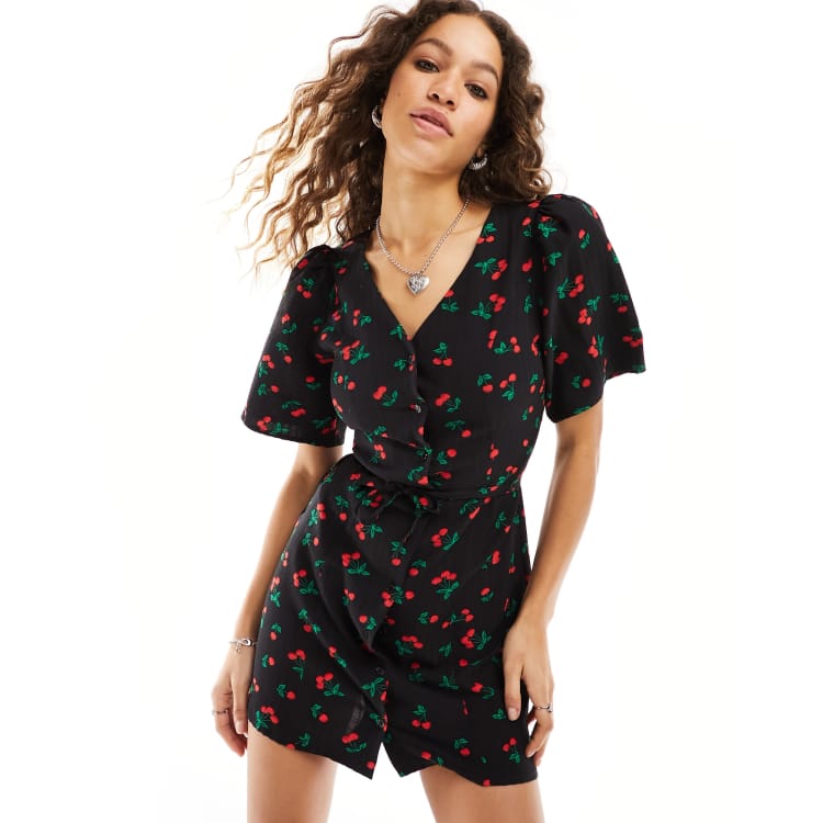 Cherry print tea dress sale