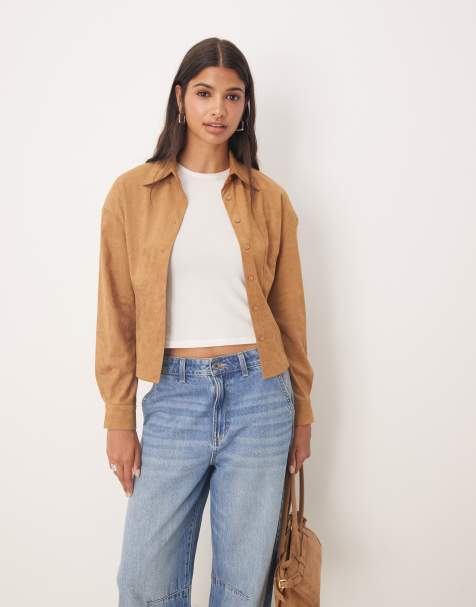 Glamorous Button Up Fitted Shirt in camel - view 1
