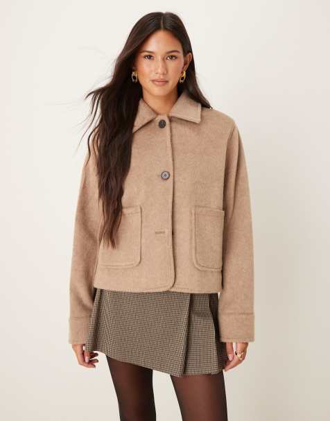 Glamorous button up jacket in mushroom - view 1