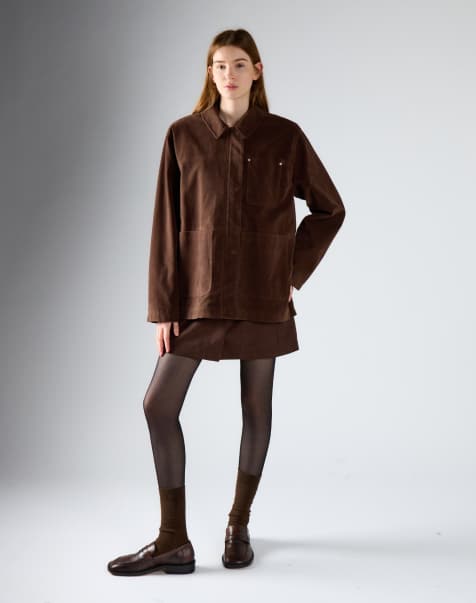 Glamorous Button-up utility jacket in chocolate brown - view 1