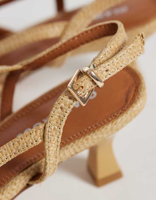 Glamorous – Buty z rafii na obcasach-kaczuszkach z kokardką, 4 z 4