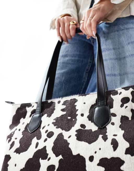 Sacs Baguette à motif imprimé de lait de vache pour femmes, petit sac à