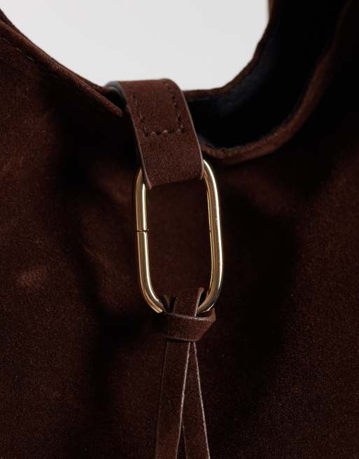 Glamorous - Cabas en imitation daim - Marron, 3 de 4