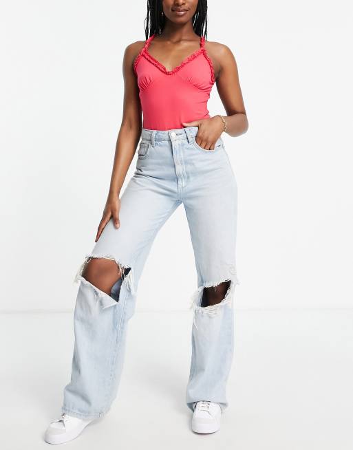 Glamorous cami bodysuit with frill hem | ASOS
