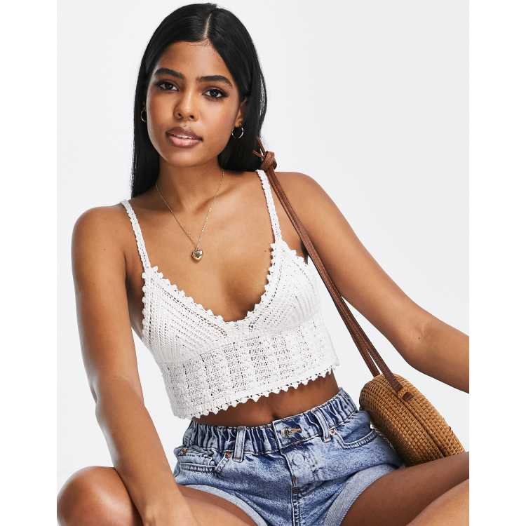 White crochet store tank top