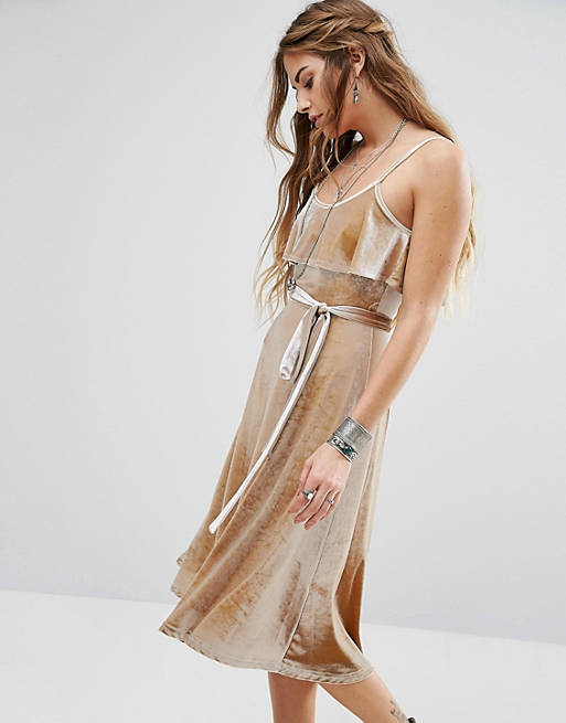 Glamorous Cami Midi Dress Win Luxe Velvet
